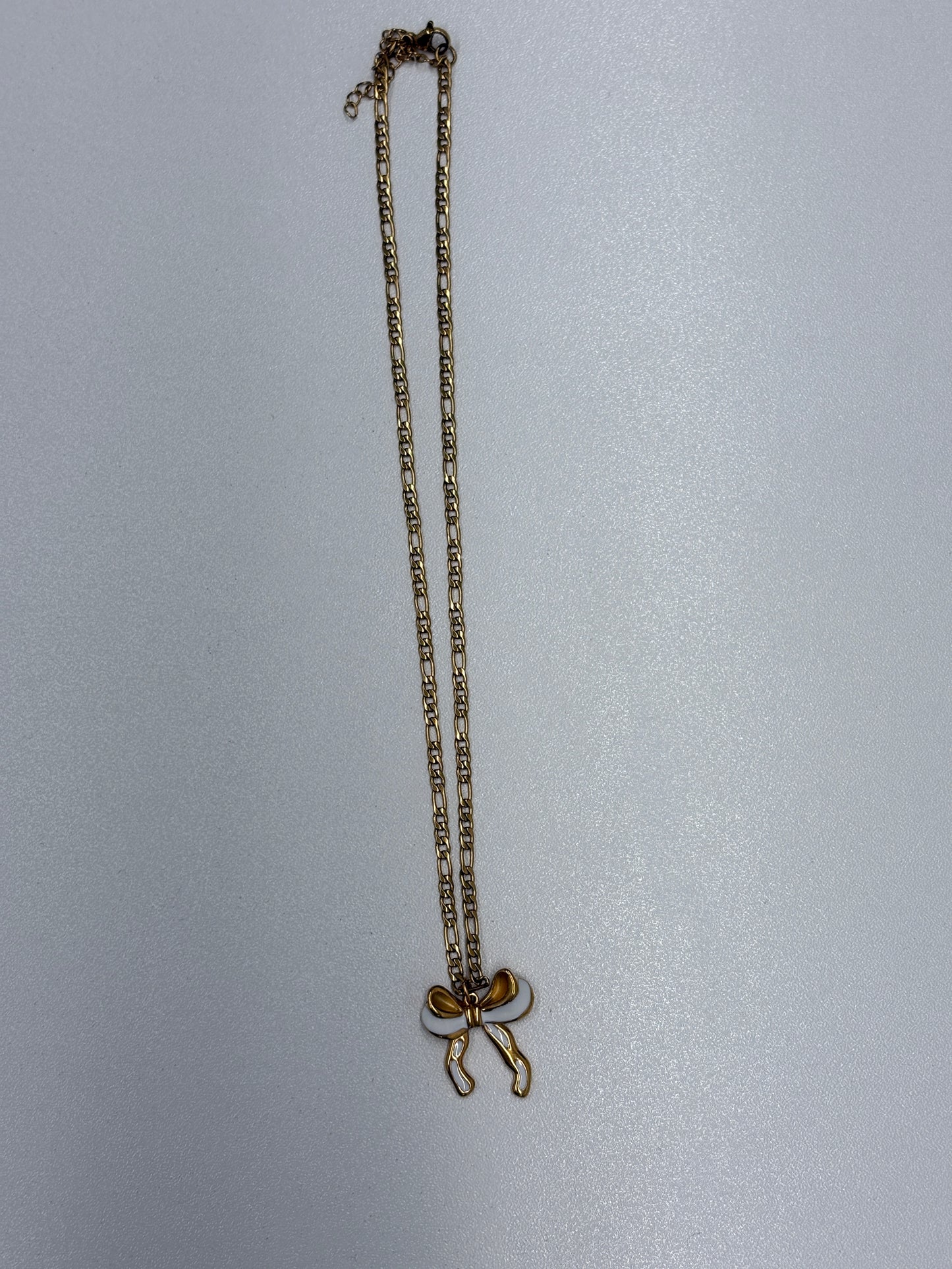 White Ribbon Necklace