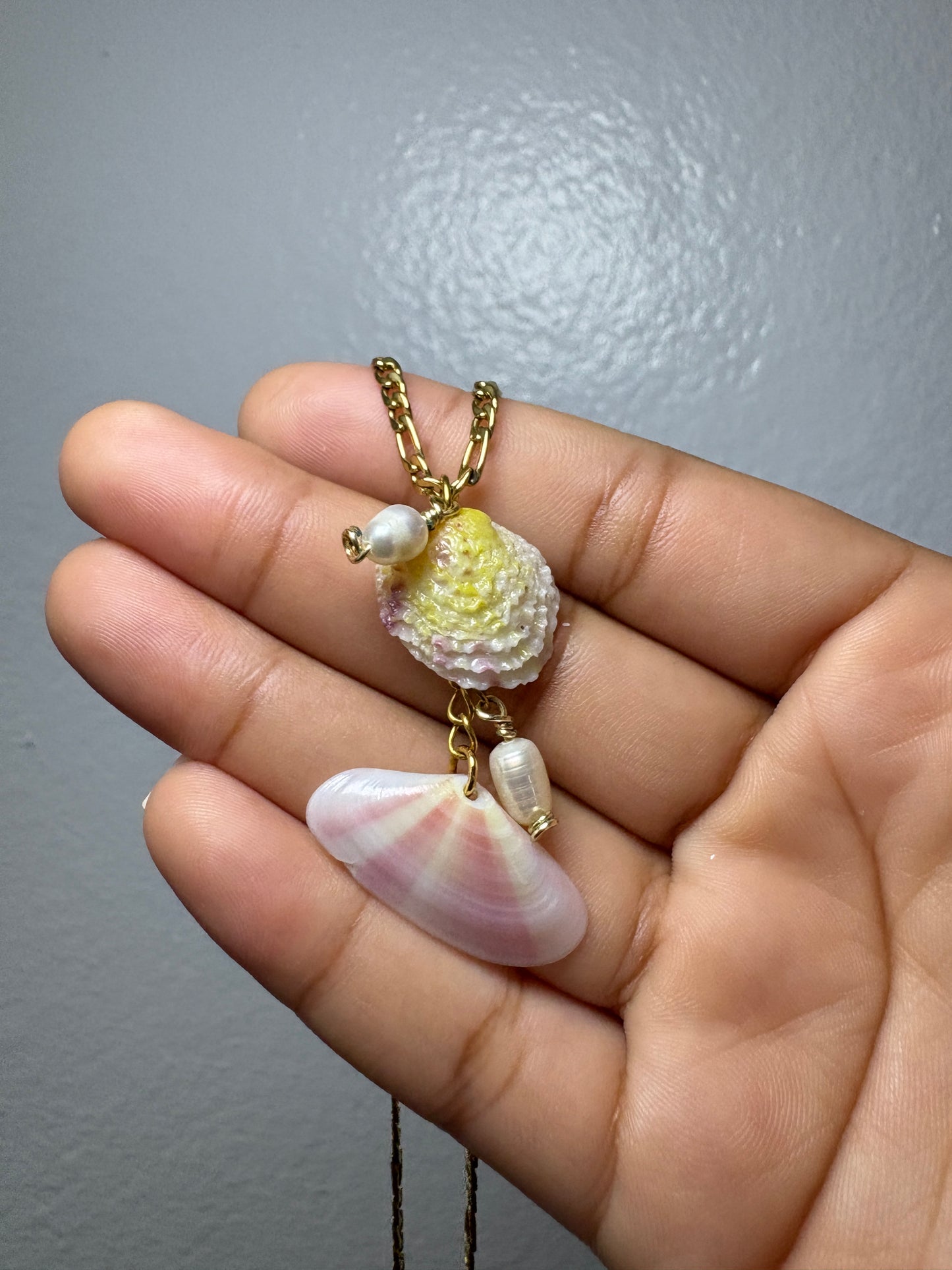 Real Shell Cluster Necklace