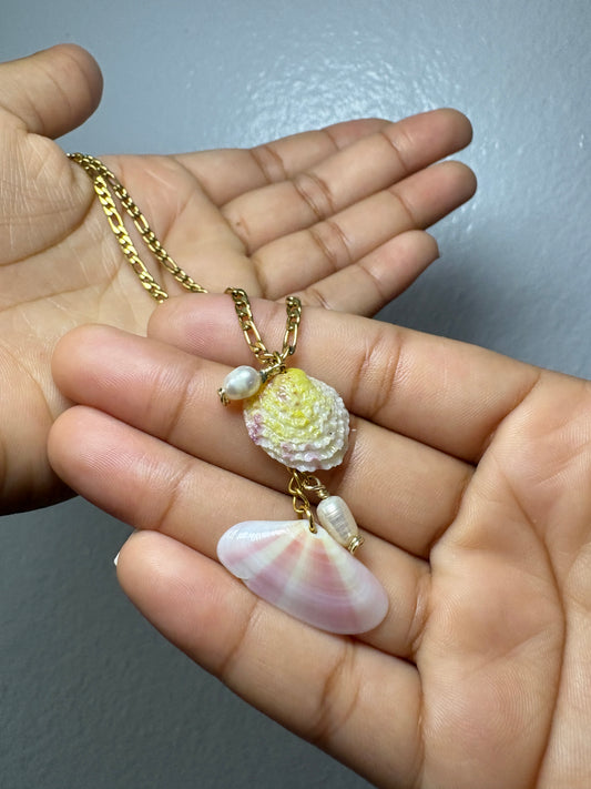 Real Shell Cluster Necklace