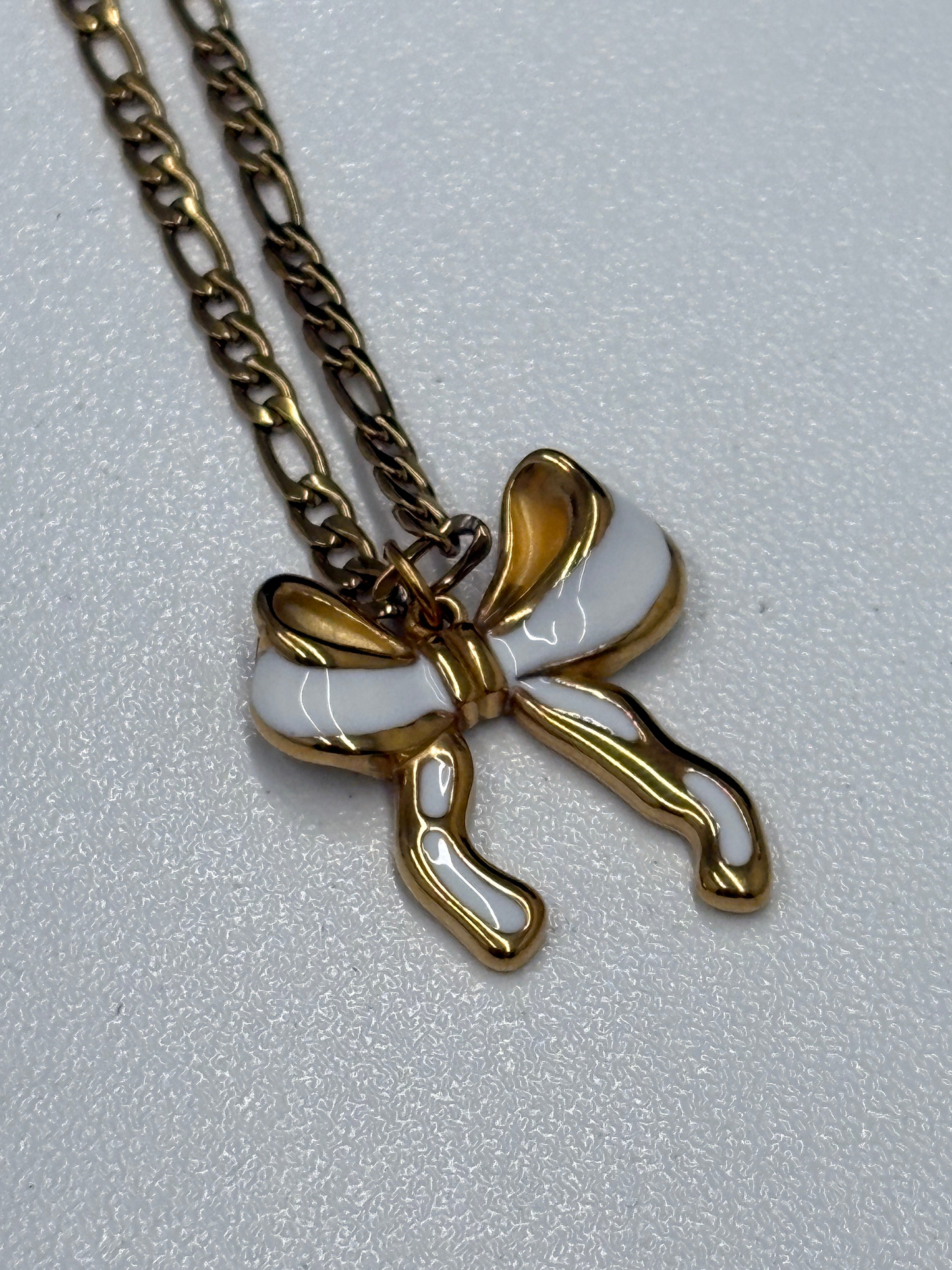 White Ribbon Necklace