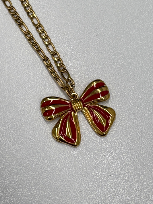 Red Ribbon Necklace